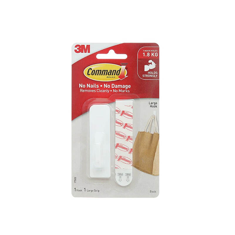 Móc dán tường kiểu vuông Command™ 17503ANZ - Chịu lực 1.8 kg - 1 cái/vỉ, , large image number null